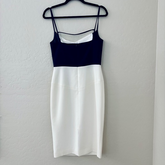 BLACK HALO Parks Colorblock Sleeveless Sheath Dress in Navy Porcelain NEW - Picture 15 of 16